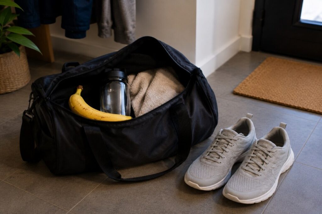 Repas avec une banane pour un entraînement de sport